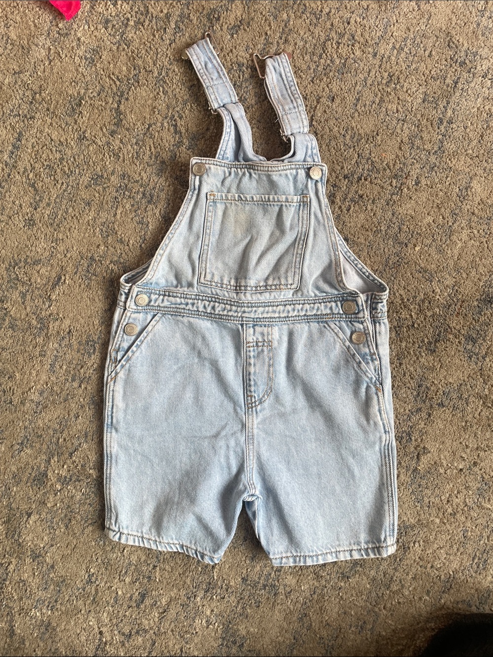 Zara Light Blue Denim Short Overalls for Kids